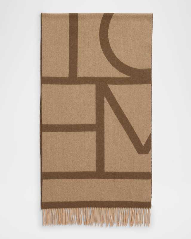 Wool Tonal Monogram Scarf